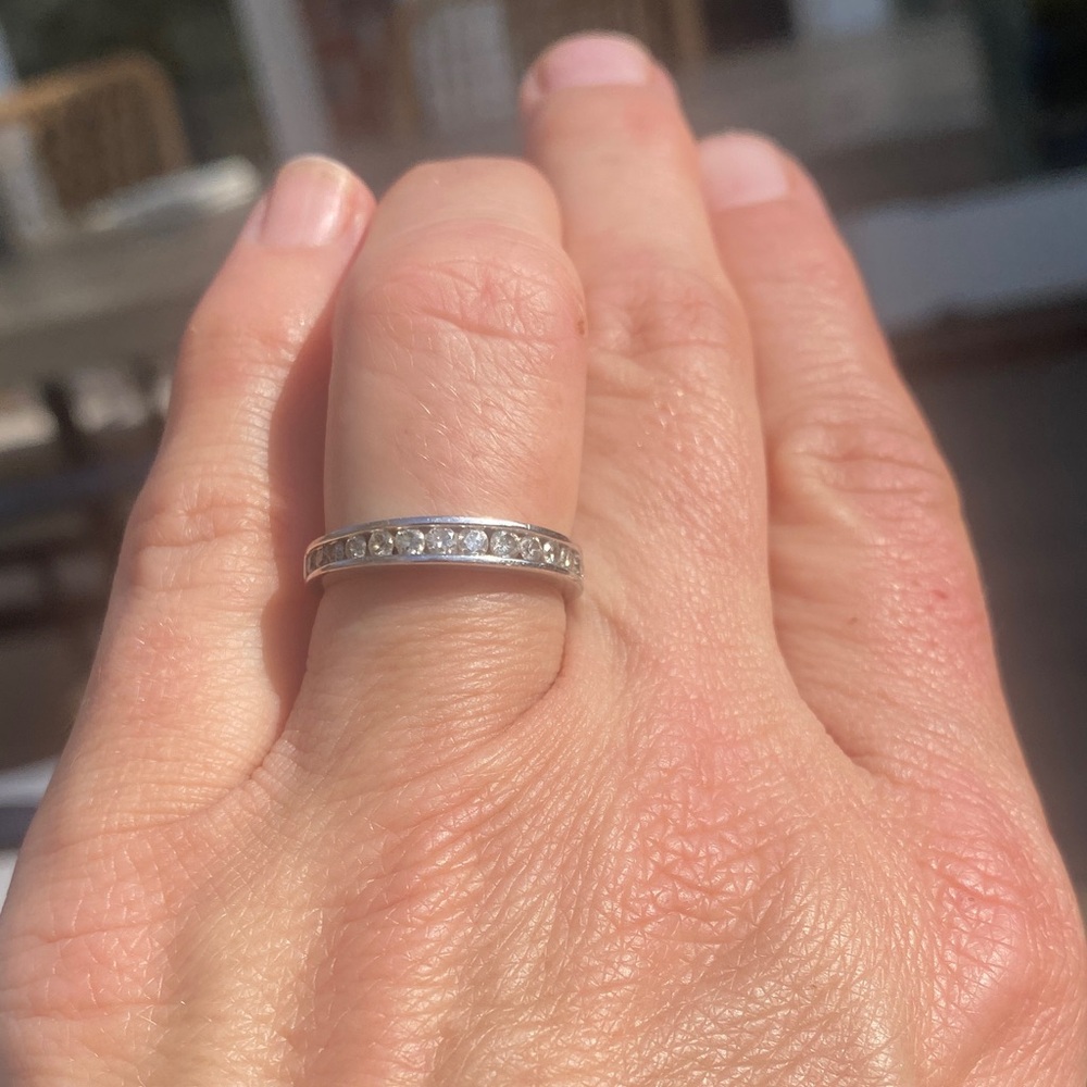 Forever Bride 10 KT white gold 1/2 CTTW diamond Channel Set diamond Ring ๐ - Picture 6 of 13